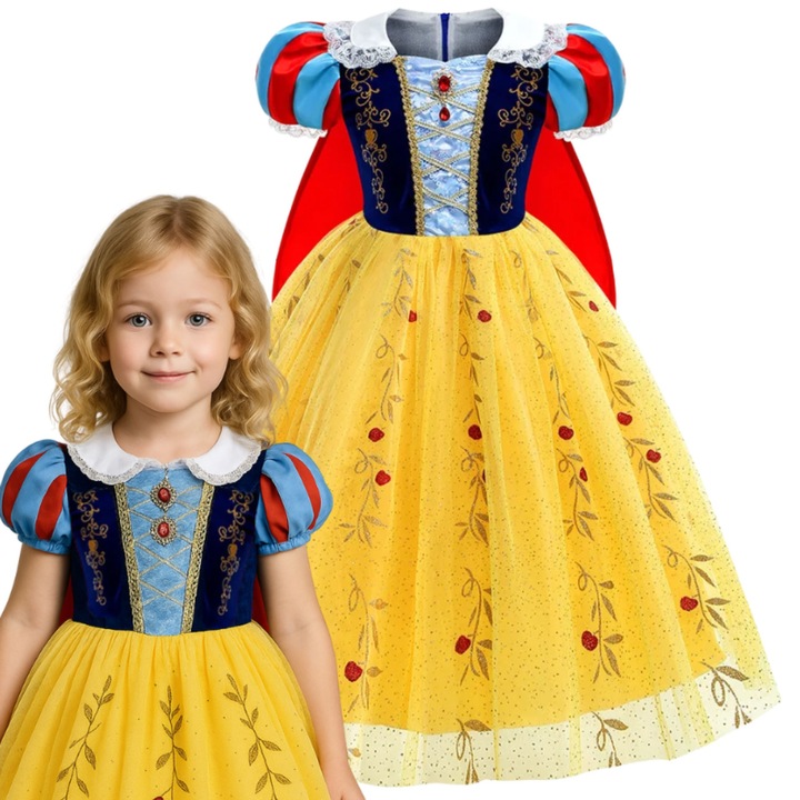 Costum Printesa Alba ca Zapada, Rochie Bal Carnaval, Marime 140-146