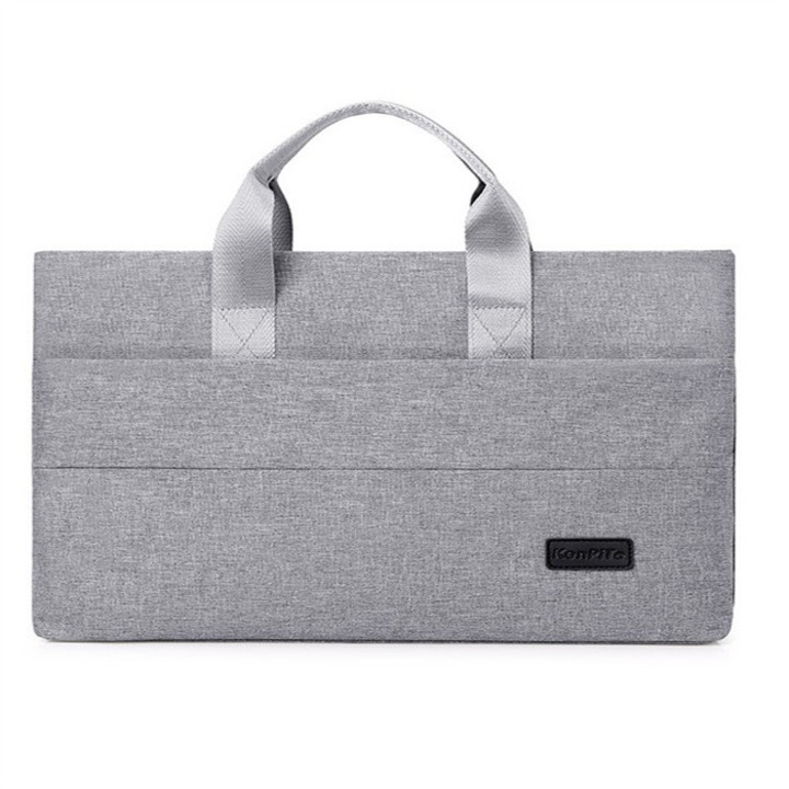 14" laptop táska, Kenpite, vízálló, szürke, 40x30x6cm