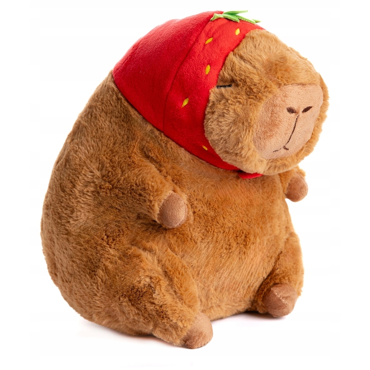 Плюшено мече Капибара Рик 70см - Мека играчка с ягоди