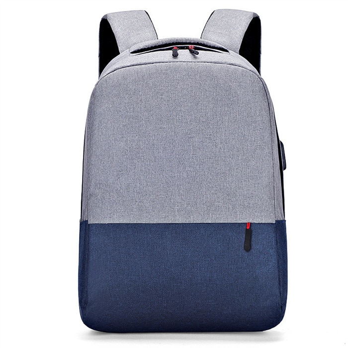 Rucsac laptop 15.6", multifunctional, impermeabil, gri deschis/albastru inchis, 43x30x14cm