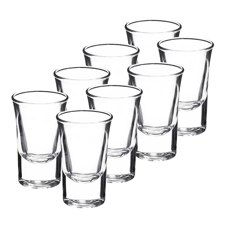 Set 6 Pahare Verona 40 ml, sticlă transparentă, design elegant, pentru băuturi spirtoase
