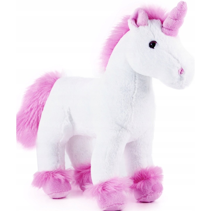 Jucarie de plus Unicorn Alb 40cm, Moale si Pufoasa