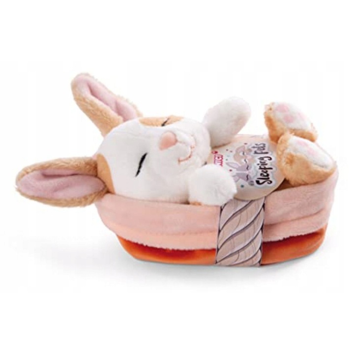 Iepuras de plus NICI Caramel Dotted 12 cm, adormit