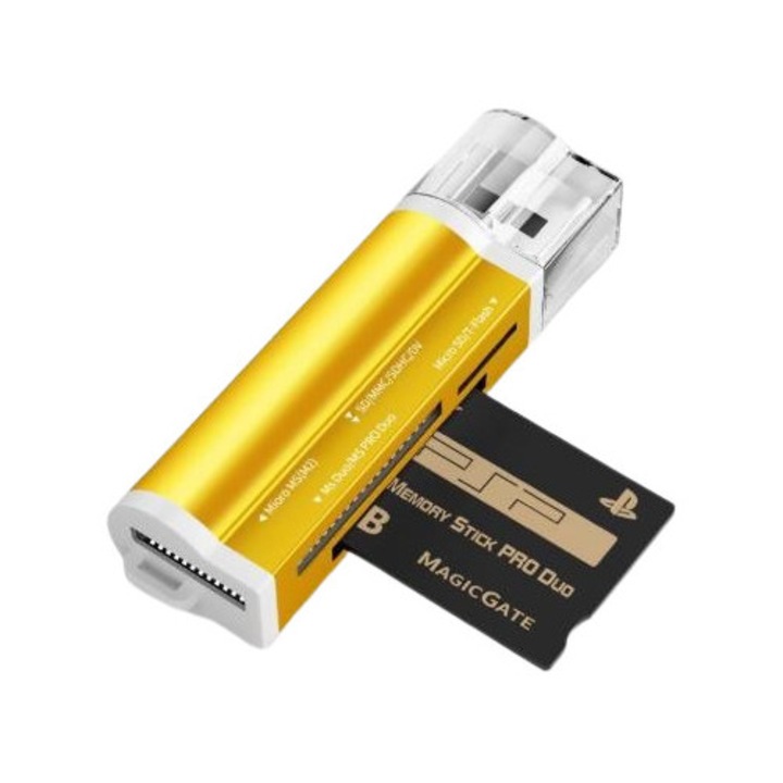 Cititor de carduri multifunctional 4 in 1, USB 3.0 + Type-C, suporta carduri SD/TF/MS/M2, metal argintiu, compact
