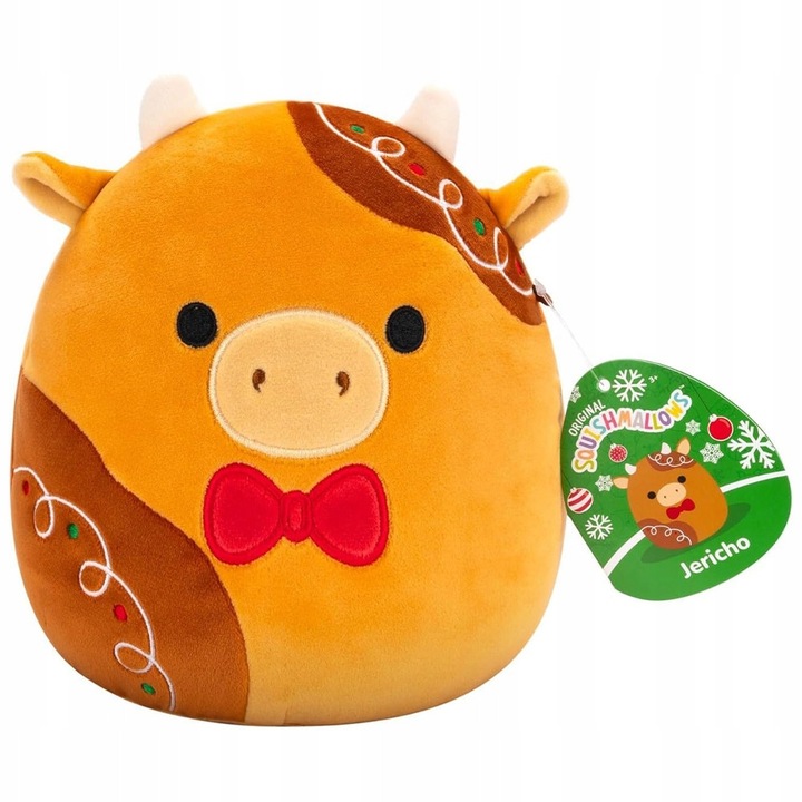 Squishmallows Jericho karácsonyi tehén 20 cm-es eredeti plüssjáték