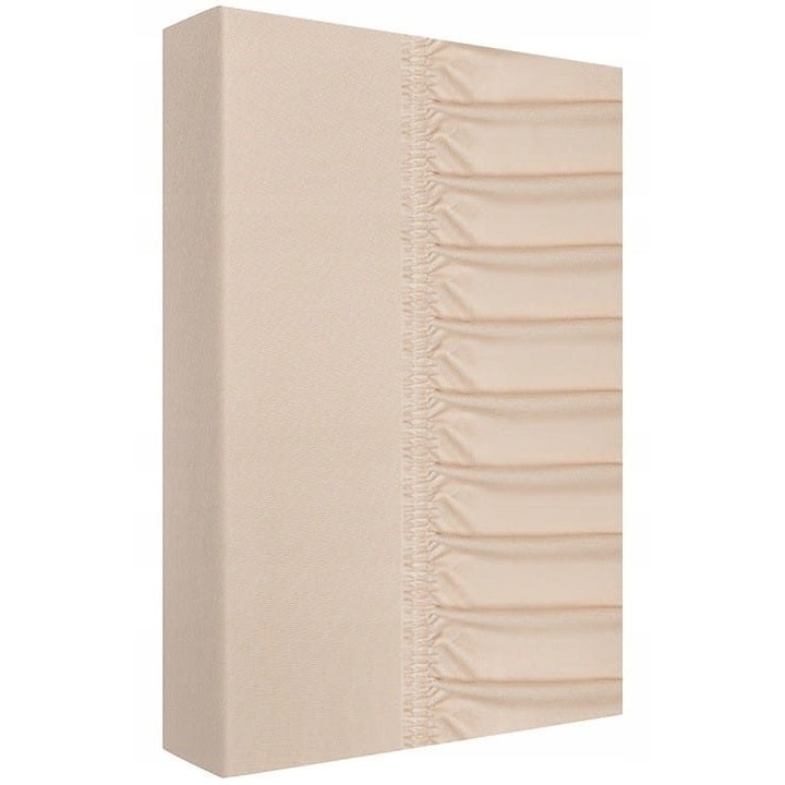 Cearsaf elastic Zaratex 160x200 cm, bej, 100% bumbac