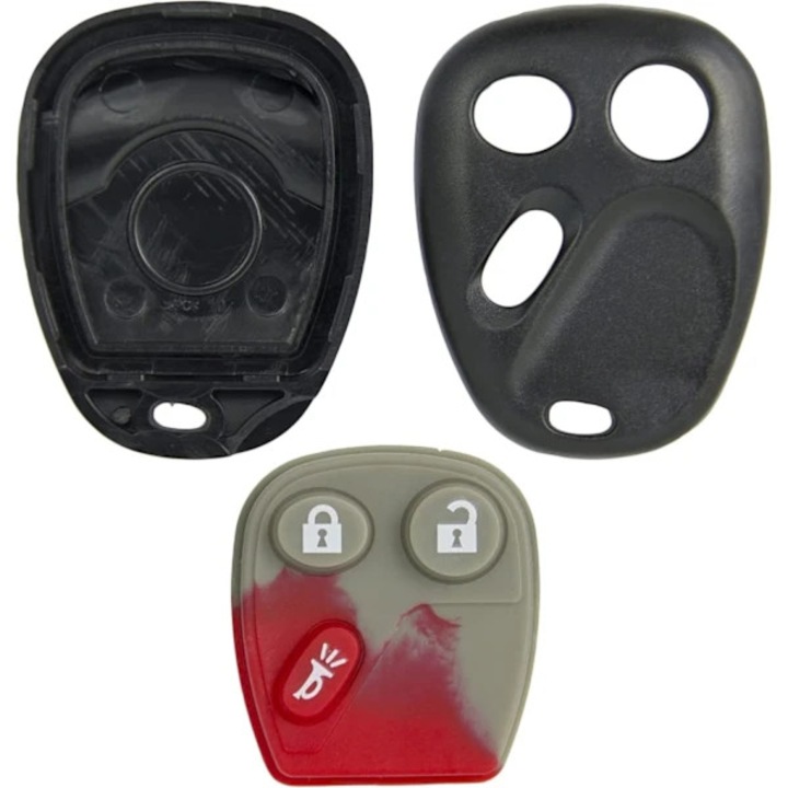 Carcasa telecomanda / carcasa cheie, FCC LHJ011, carcasa de schimb fara electronica, cu tastatura butoane din cauciuc, compatibila GM (21997127, 15186200, 15186201, 15132197), Multicolor, 1 buc.