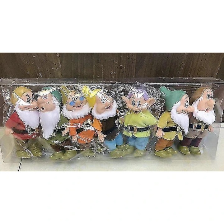 Set 7 bucati, figurine colectionabile Alba ca Zapada si cei sapte pitici, din PVC, 15 cm, Multicolor