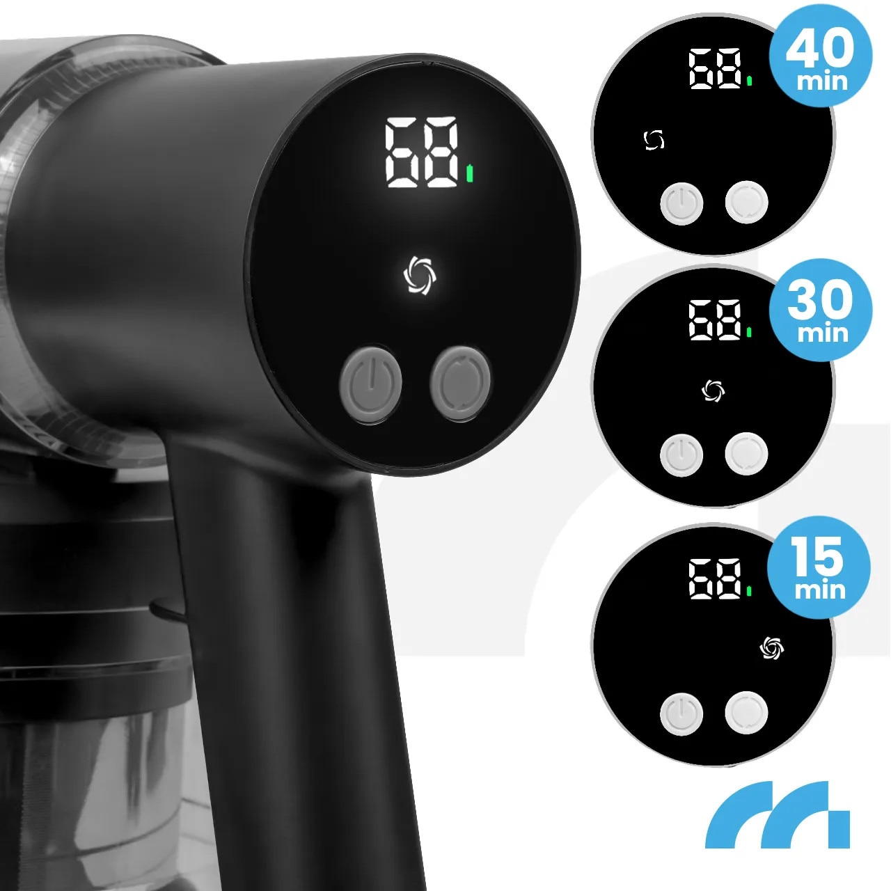 Aspirator vertical fara sac cu accesorii 3 in 1, perie electrica cu LED, 250 W, MalTec 113544