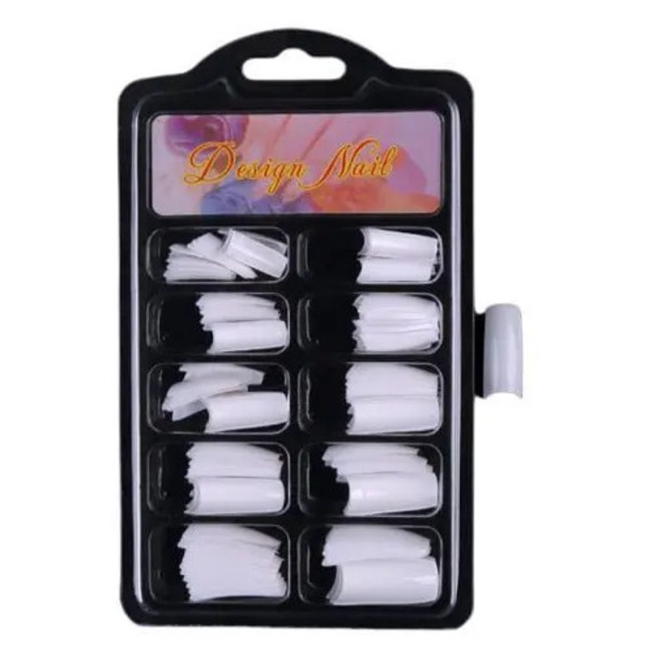 Комплект от 100 накрайника за нокти за изкуство, естествен цвят, лесни за носене, елегантен дизайн