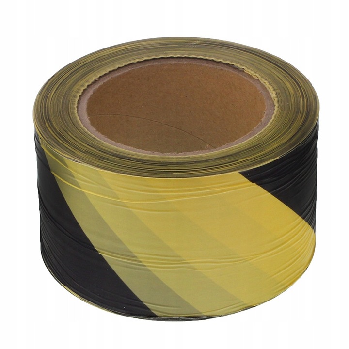 Предупредителна лента, Зихар, Жълто-черна, Hr-Gmptostrz-C200, Каучуково лепило, Винил, Перманентна, Универсална, Високо качество на изработка