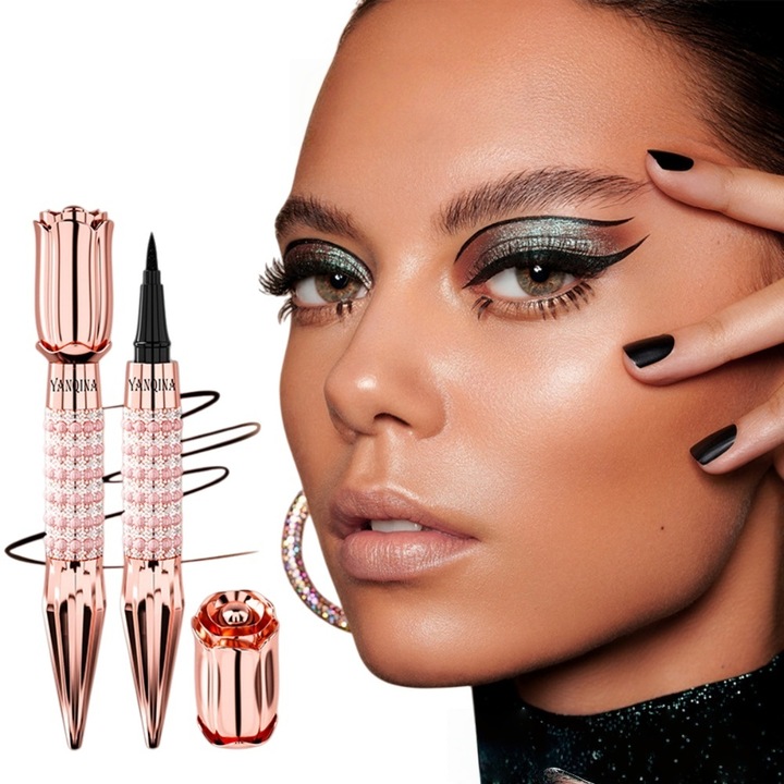 Eyeliner, YANQINA, Queen's Scepter creion de ochi lichid, rezistent la apa, rezistent la transpiratie, fara pete