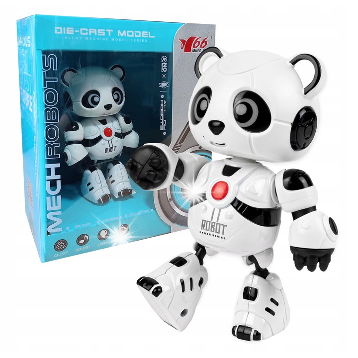 Интерактивен робот играчка Панда, click4TOYS, 9 мелодии, 11,8x5x8см, комплект с USB кабел