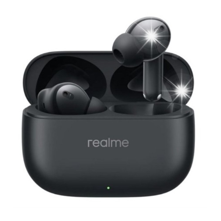 Casti Wireless Realme Buds T310 ANC, rezistente la apa IP55, 40 ore autonomie, negru