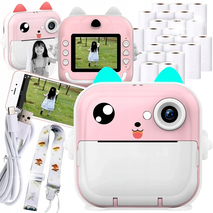 Amaprat foto instant, Lewer, 13 Role hartie, Multifunctional, Alb/Roz