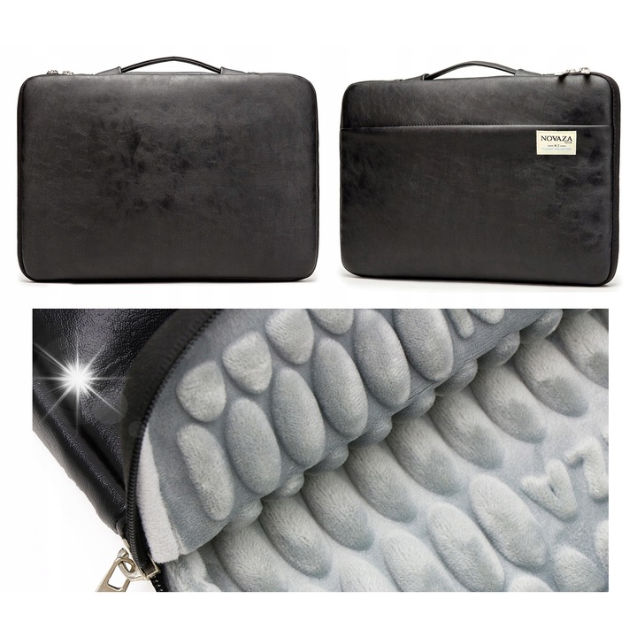 Etui laptop 15-15,6 inch Novaza Tech, rezistent la socuri, impermeabil, 400x285x40mm