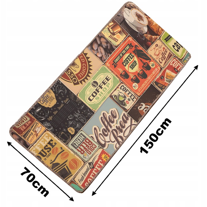 Covor de bucatarie, Allvo, Rezistent la pete, Multicolor, 150x70cm