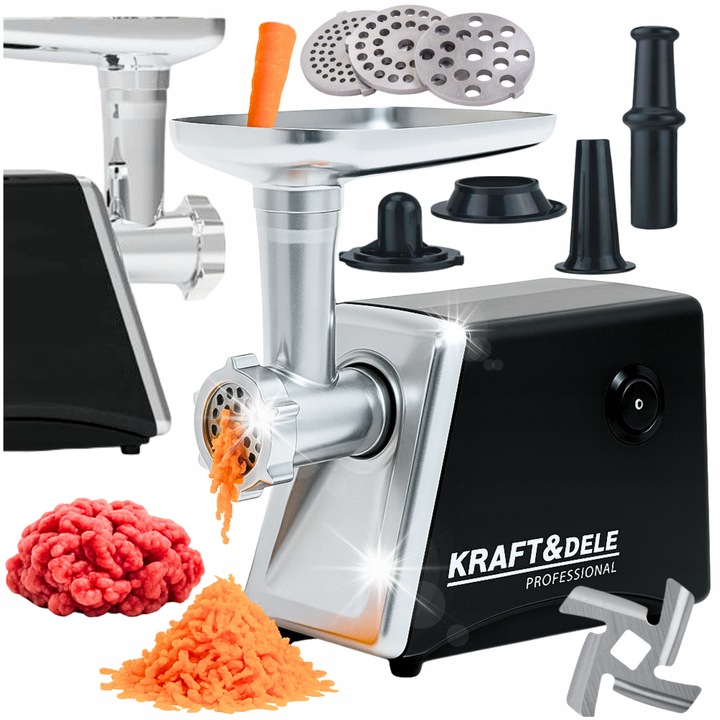 Masina de tocat Kraft&Dele 2000W, set cu accesorii, stabila, usor de curatat