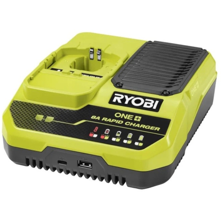 Incarcator rapid 18V, Ryobi, model RC18180, 8A, verde, 1 unitate
