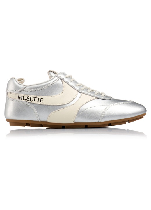 Sneakersi dama, Musette, HAKUBA, Piele naturala, Argintiu