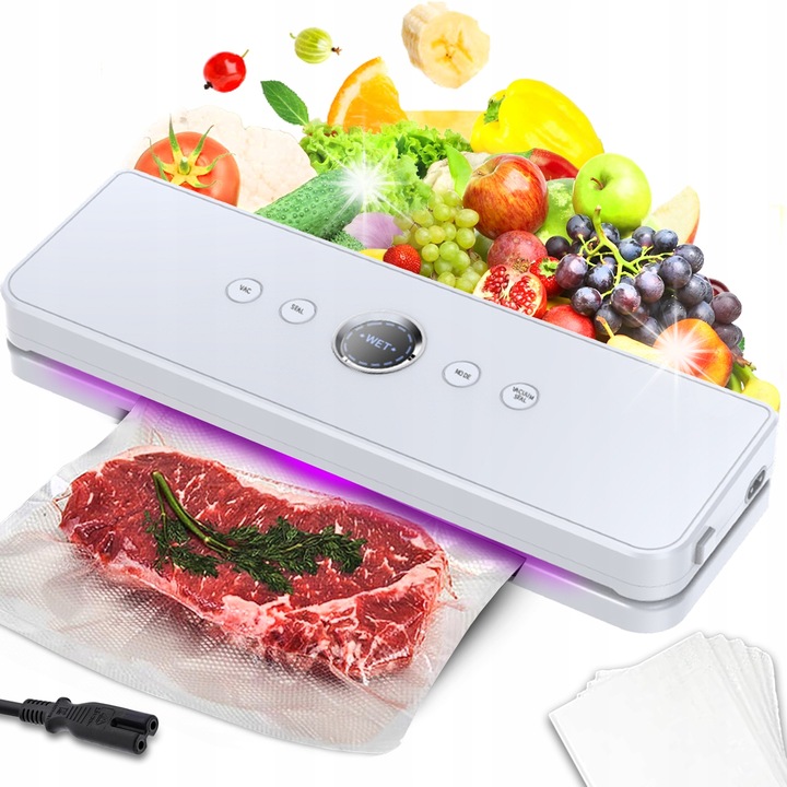 Zgrzewarka prozniowa Heckermann 120W, alb, set cu 10 woreczkow (5x12x20cm, 5x20x25cm)