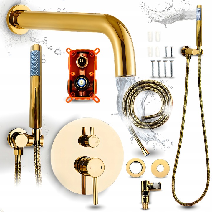 Set baterie baie HECKERMANN, prindere perete, pentru cada si dus