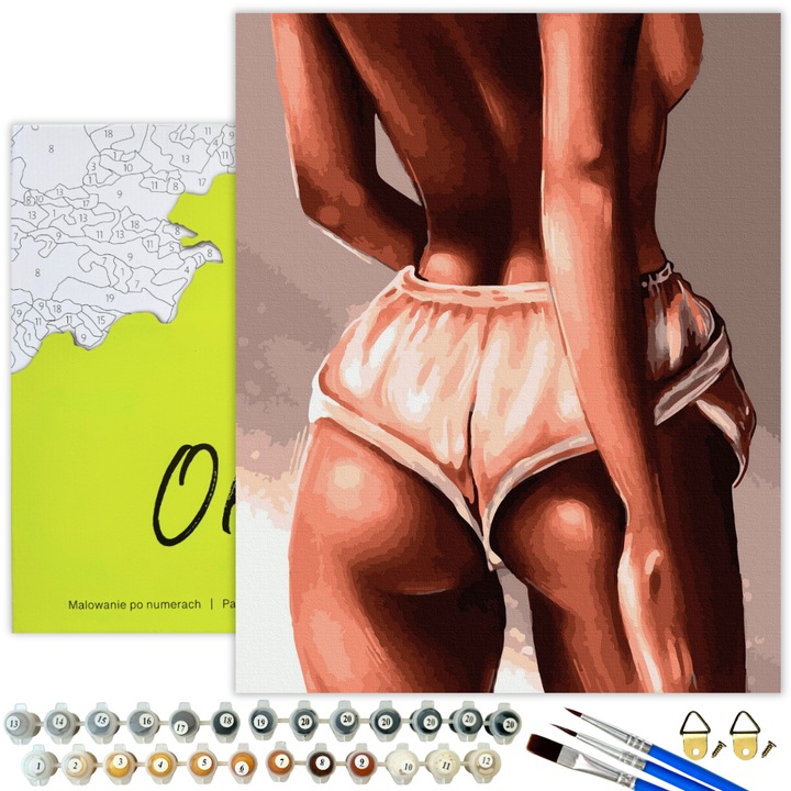 Комплект за рисуване по номера 40x50cm - платно, рамка за възрастни “Женски форми” “Направи си сам” - Oh Art!