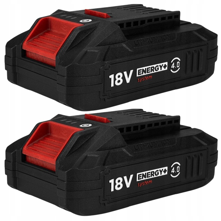 Set 2 Acumulatoare Energy+ 18V Li-Ion 4.0Ah BOOST UP, Graphite, compact, tehnologie avansata