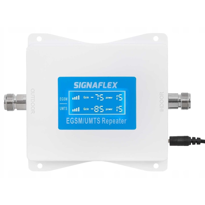 Set amplificator semnal GSM 2G 3G, Signaflex, antena directionala 20 dBi, 4 antene interne, 10m
