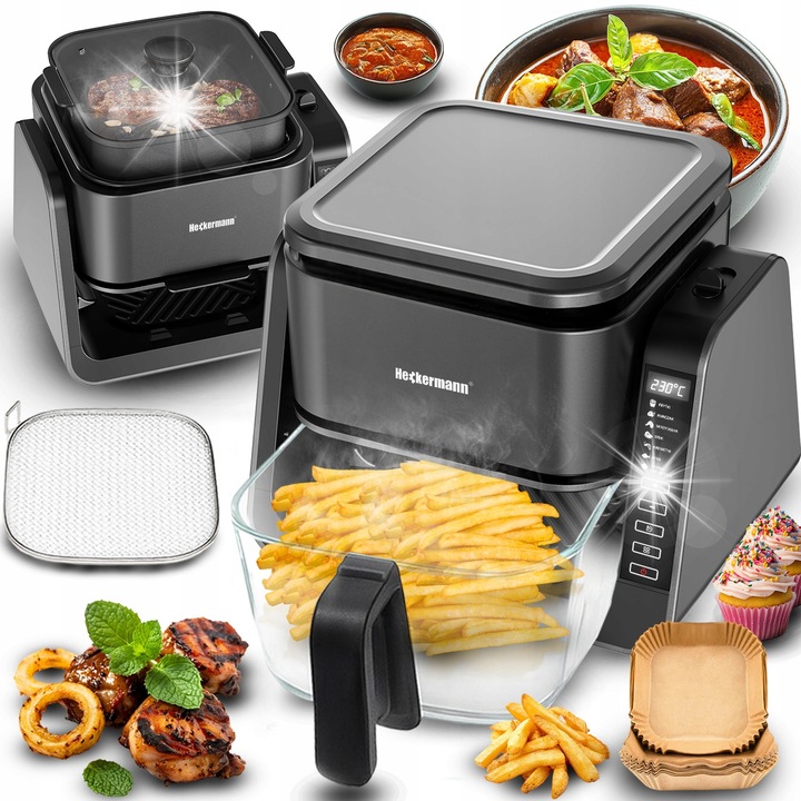 Friteuza Heckermann 4L, 1700W, cu functie de plita, capacitate 4 litri, design modern