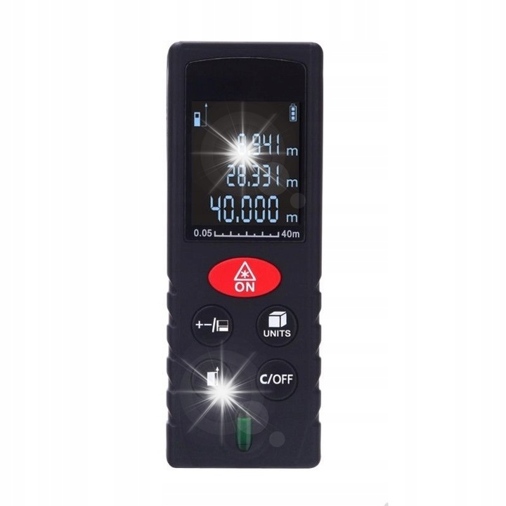 Лазерен далекомер, Mileseey, 40м, точност +/- 2мм, LED осветление, 76гр
