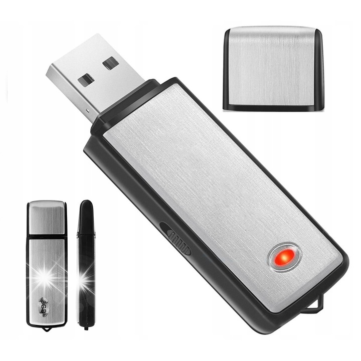 Цифров диктофон 8GB, MBG Line, качество на запис 192kbps, автономност 16ч, USB