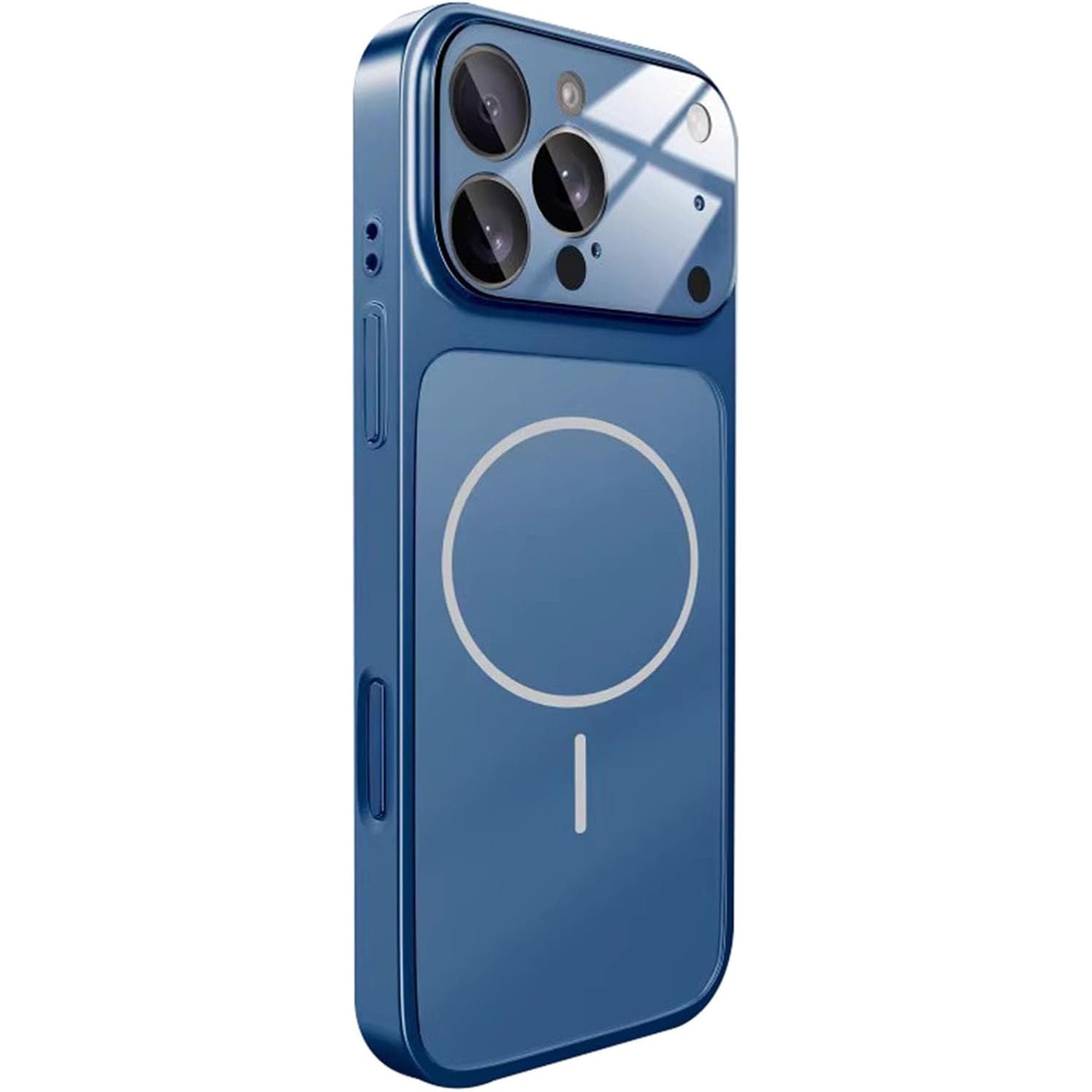Husa pentru Apple iPhone 14 Pro Max Daden® MagLens, Slim, Incarcare wireless, Magsafe, Protectie camera inclusa, Albastru