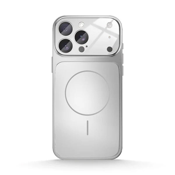 Husa pentru Apple iPhone 14 Pro Daden® MagLens, Slim, Incarcare wireless, Magsafe, Protectie camera inclusa, Argintiu