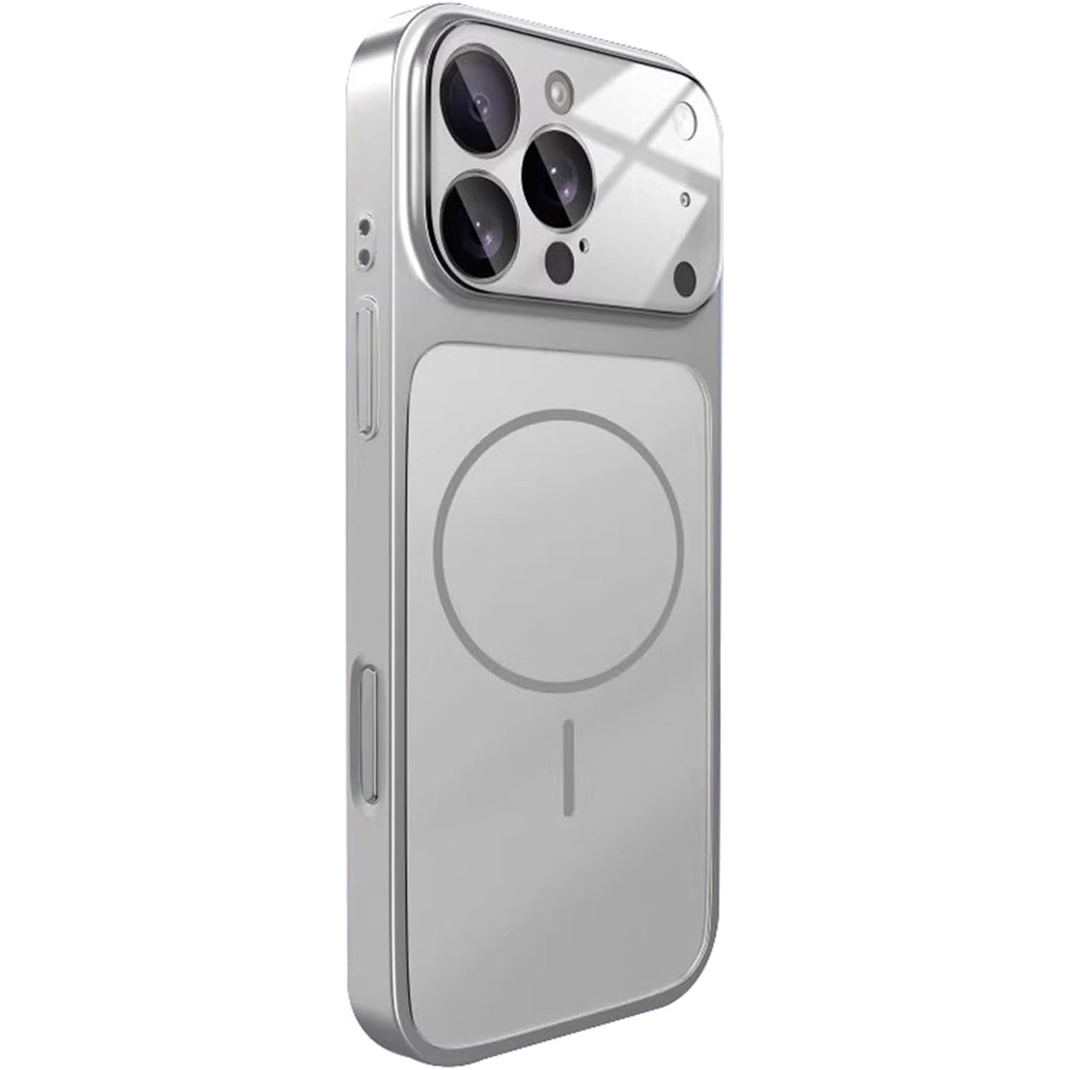 Husa pentru Apple iPhone 14 Pro Daden® MagLens, Slim, Incarcare wireless, Magsafe, Protectie camera inclusa, Argintiu