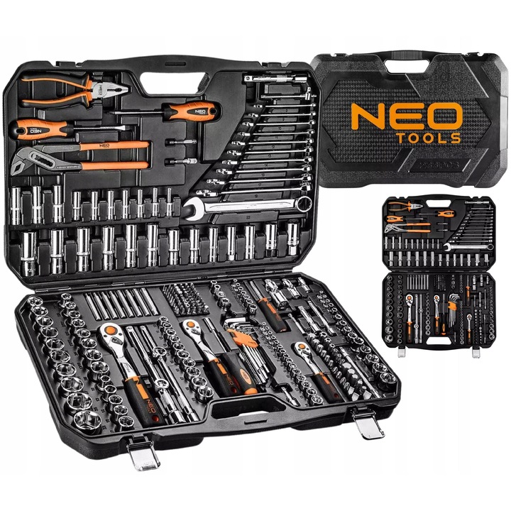 Set chei tubulare, 233 piese si set de surubelnite 37 piese, NEO TOOLS