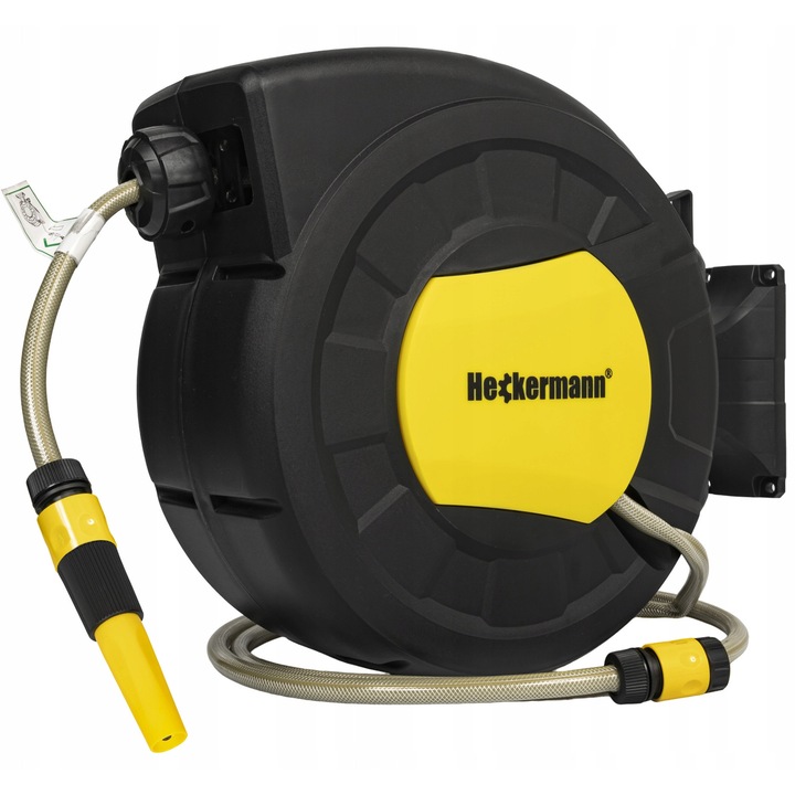 Градински маркуч, Heckermann, Черен/Жълт, 27м