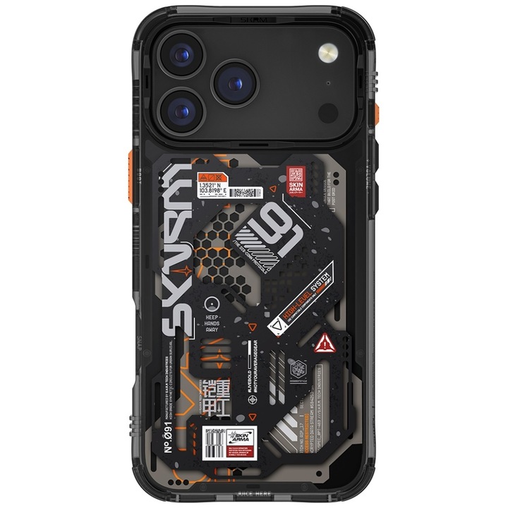 Carcasa Skinarma Spectra cu MagSafe compatibila cu iPhone 17 Pro Max, Negru