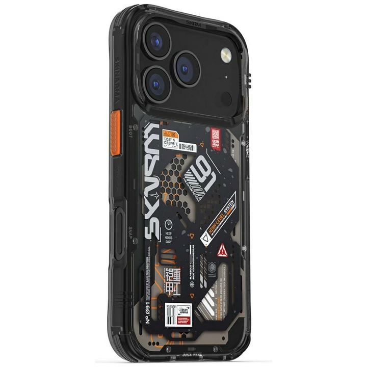Carcasa Skinarma Spectra cu MagSafe compatibila cu iPhone 17 Pro, Negru