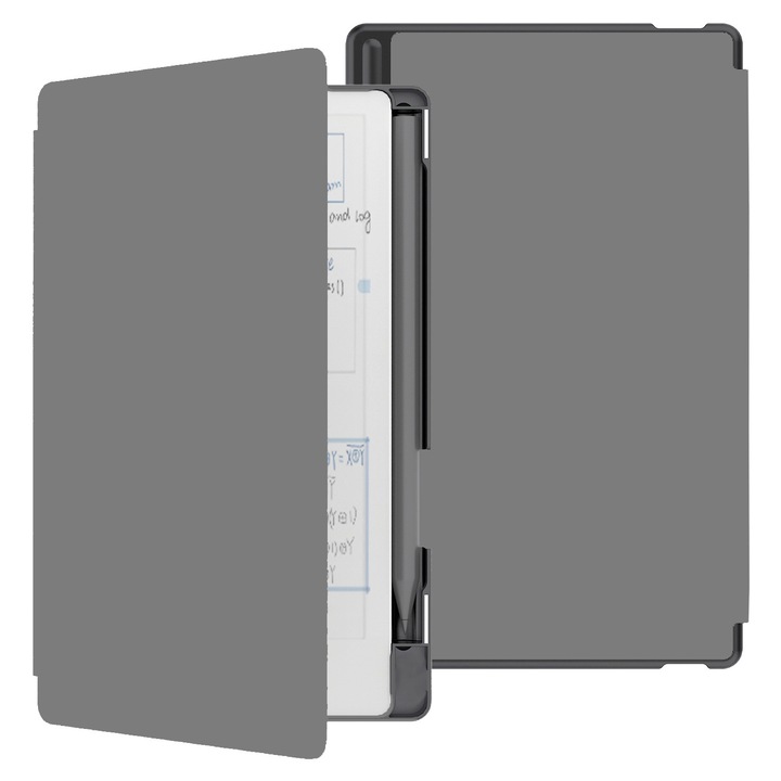 Husa flip pentru tabletele e-reader reMarkable Paper Pro Move 7.3" – auto wake/sleep, inchidere magnetica, constructie premium, slot integrat pentru stylus, Zantek ambalaj, Gri