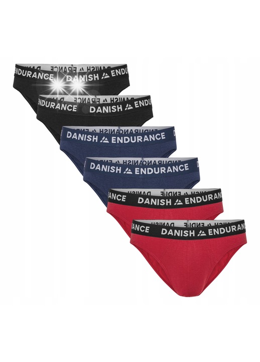 DANISH ENDURANCE bambusz bugyi, 6 darabos szett, klasszikus szabás, többszínű, puha anyag