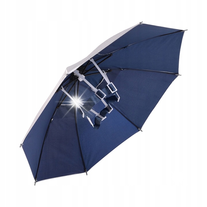 Чадор за риболовна шапка, 64см, сребрист, Оксфордски материал, сгъваем