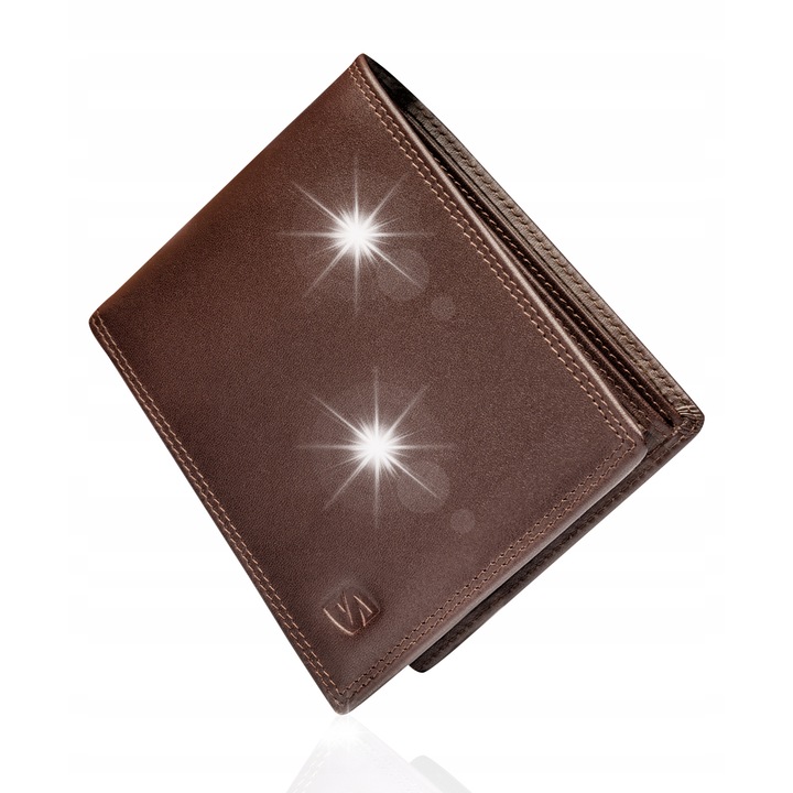 Ferfi penztarca Serasar borbol, RFID vedelemmel, fekete, 12,5x9,5x2dwqfwq, Barna, 12,5 x 9,5 x 2,5 cm