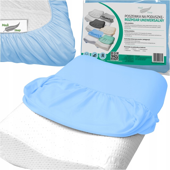 Fata de perna ortopedica profilata, Medi Sleep, bumbac, albastra, dimensiuni universale 40x35cm - 50x45cm