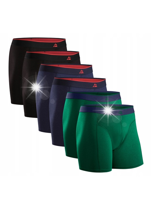 Boxeri din Bambus Danish Endurance, set de 6, multicolor, lenjerie intima premium pentru barbati