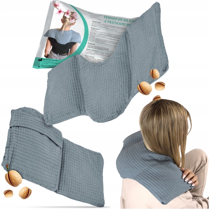 Termofor din seminte de visine, Medi Sleep, mare, colorat, 19x17x50cm