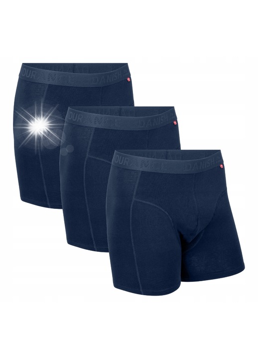 Boxeri barbati, Danish Endurance, bumbac organic, talie moale, bleumarin, set de 3