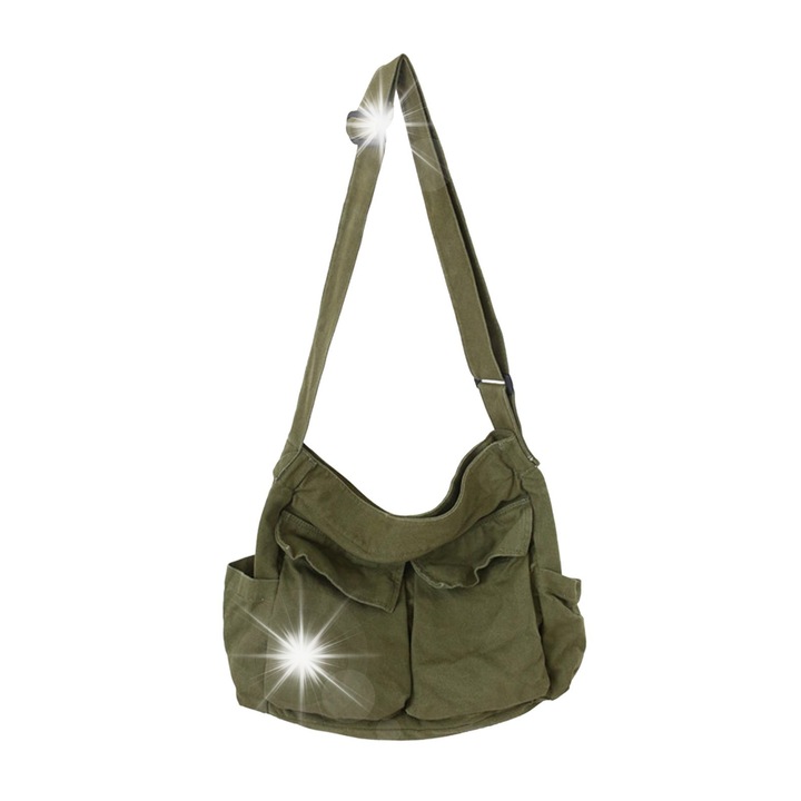 Női crossbody táska, zöld, mérete 34x15x40cm, nagy kapacitású