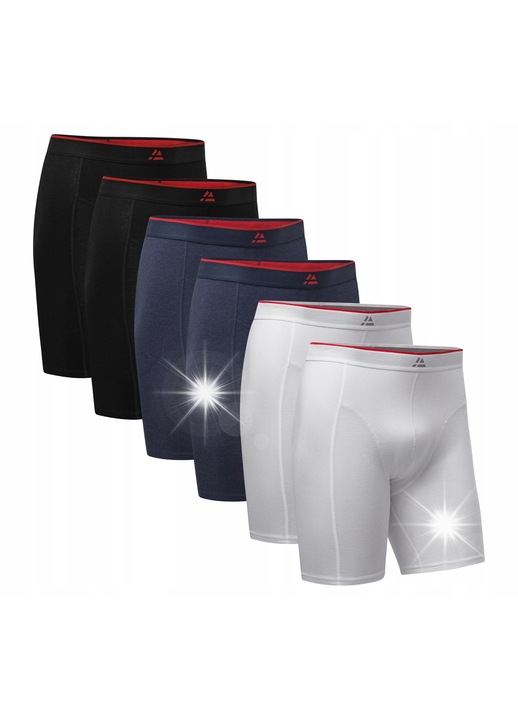 Мъжки дълги боксерки, DANISH ENDURANCE, Пакет от 6, Многоцветни, Бамбук