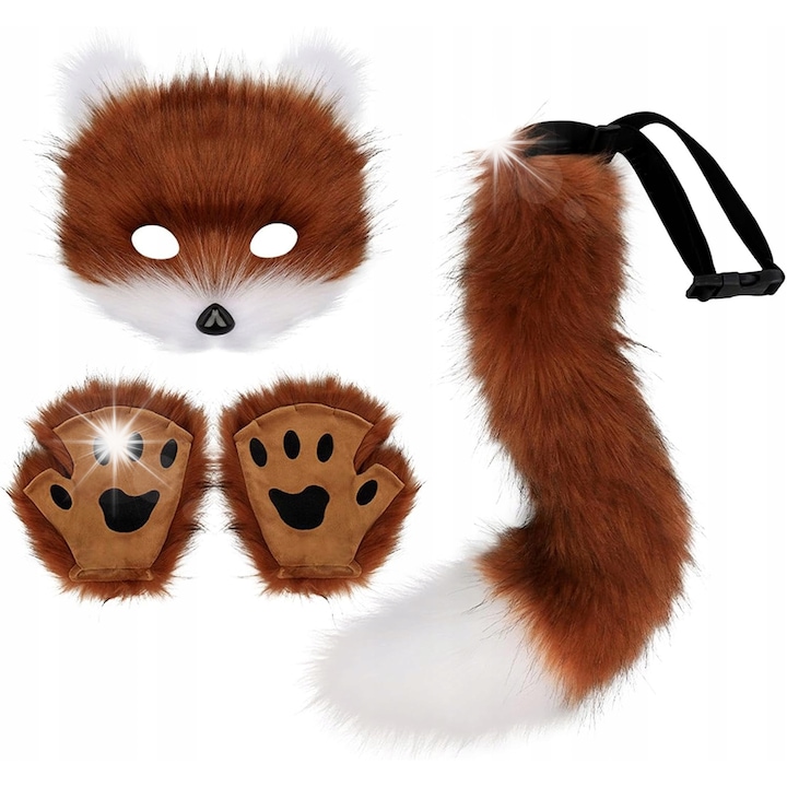 Set accesorii costum carnaval, model vulpe, multicolor